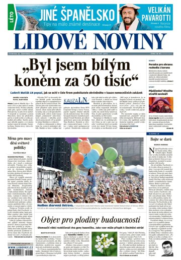 Obálka e-magazínu Lidové noviny 18.7.2019