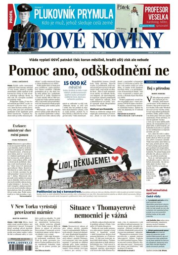 Obálka e-magazínu Lidové noviny 27.3.2020