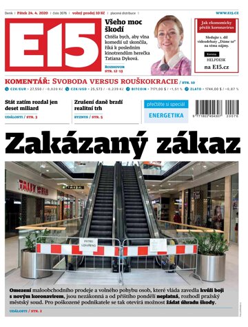 Obálka e-magazínu E15 24.4.2020