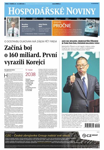 Obálka e-magazínu Hospodářské noviny 187 - 25.9.2020