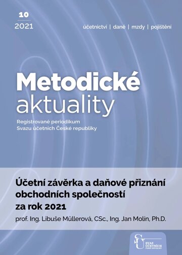 Obálka e-magazínu Metodické aktuality Svazu účetních 10/2021