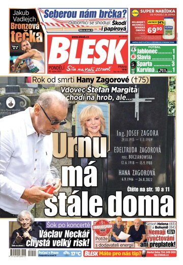Obálka e-magazínu Blesk 28.8.2023