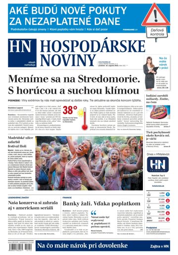 Obálka e-magazínu Hospodárske noviny 10.08.2015