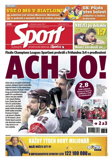 Obálka e-magazínu Sport 8.2.2017