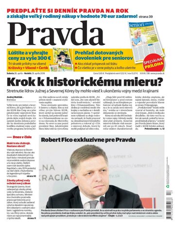 Obálka e-magazínu Pravda 28. 4. 2018