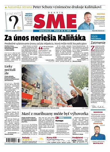 Obálka e-magazínu SME 10.8.2018