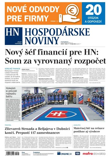 Obálka e-magazínu Hospodárske noviny 07.05.2019