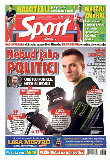 Obálka e-magazínu Sport 25.9.2019