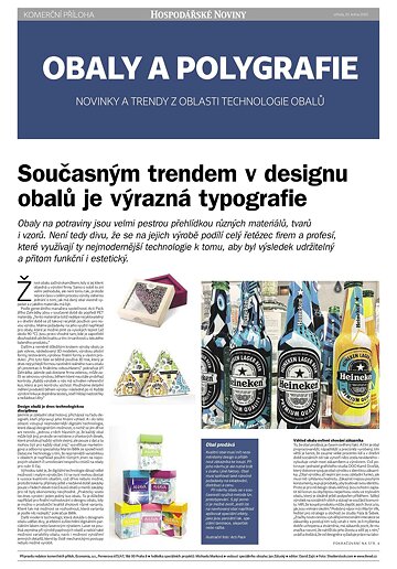 Obálka e-magazínu Hospodářské noviny - příloha 015 - 22.1.2020 příloha Obaly a polygrafie