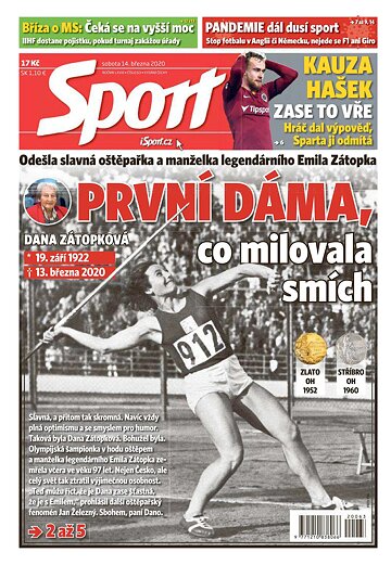 Obálka e-magazínu Sport 14.3.2020