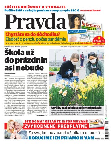 Obálka e-magazínu Pravda 4. 4. 2020