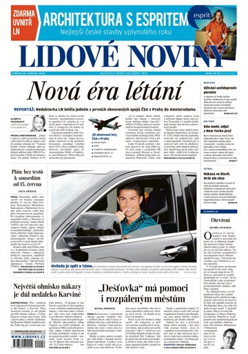 Obálka e-magazínu Lidové noviny 20.5.2020