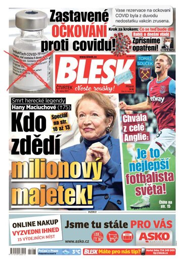 Obálka e-magazínu Blesk 28.1.2021