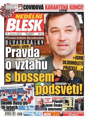 Obálka e-magazínu Nedělní Blesk 13.2.2022