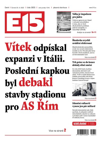 Obálka e-magazínu E15 25.8.2022