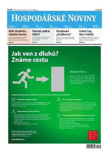 Obálka e-magazínu Hospodářské noviny 167 - 29.8.2022