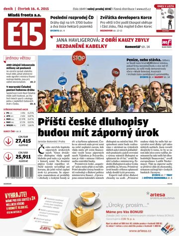 Obálka e-magazínu E15 16.4.2015