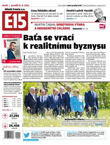 Obálka e-magazínu E15 8.6.2015