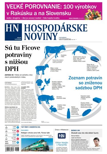 Obálka e-magazínu Hospodárske noviny 30.09.2015