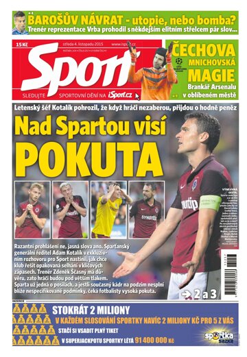 Obálka e-magazínu Sport 4.11.2015