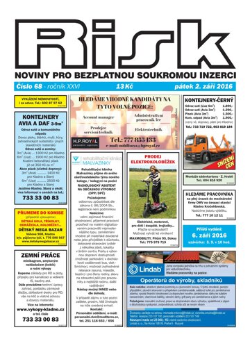 Obálka e-magazínu Risk 68/2016