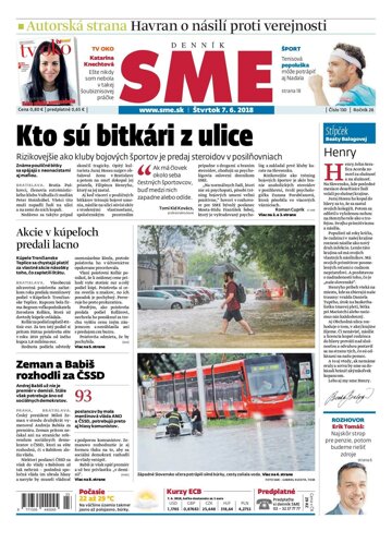 Obálka e-magazínu SME 7.6.2018