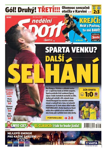 Obálka e-magazínu Nedělní Sport 28.10.2018