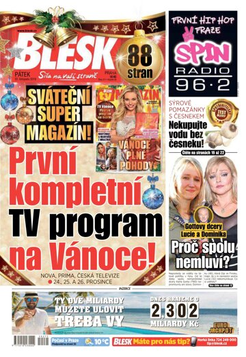 Obálka e-magazínu Blesk 22.11.2019