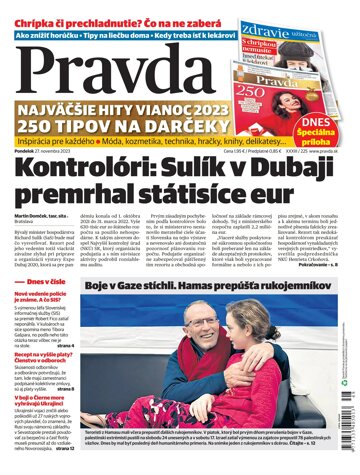 Obálka e-magazínu Pravda 27. 11. 2023