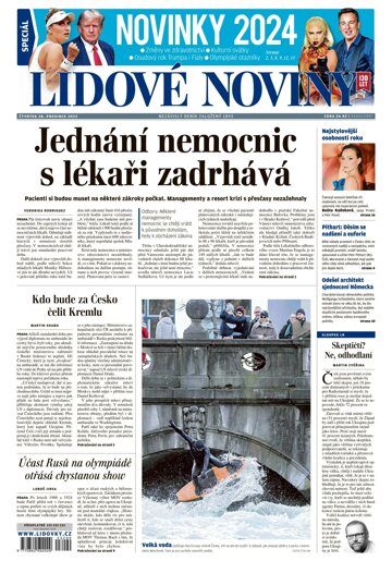 Obálka e-magazínu Lidové noviny 28.12.2023