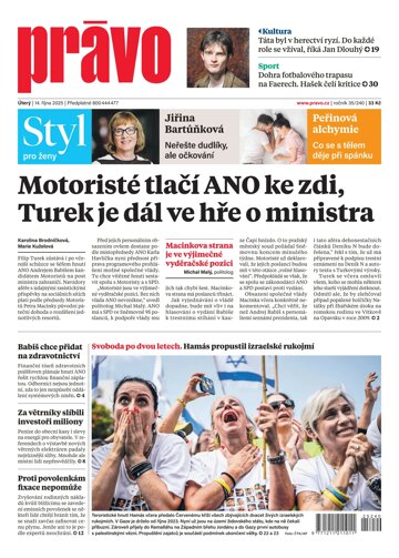 Obálka e-magazínu Deník Právo 14.10.2025