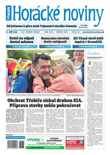 Obálka e-magazínu Horácké Noviny 38/2026