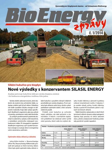 Obálka e-magazínu 2014 SCHAUMANN BIONENERGY Silasil Energy