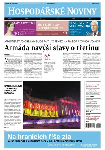 Obálka e-magazínu Hospodářské noviny 192 - 5.10.2015