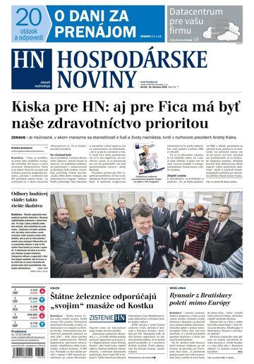 Obálka e-magazínu Hospodárske noviny 18.02.2016
