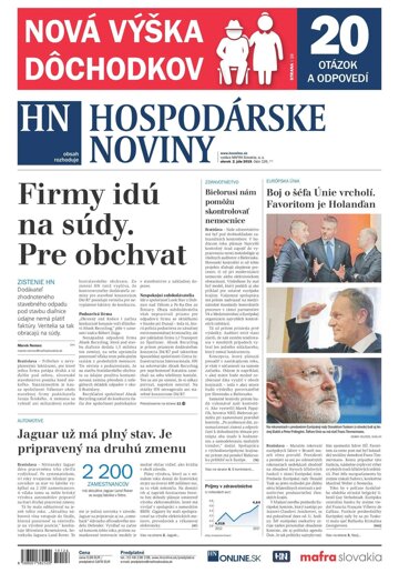 Obálka e-magazínu Hospodárske noviny 02.07.2019