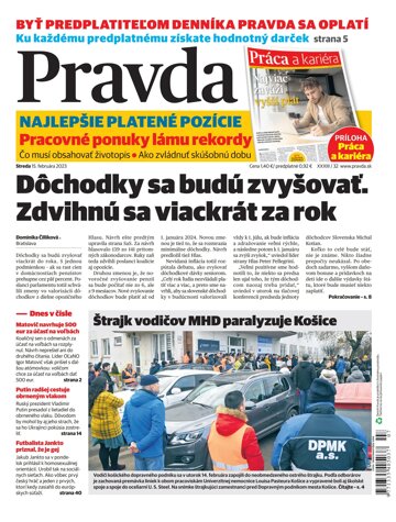 Obálka e-magazínu Pravda 15. 2. 2023