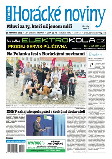Obálka e-magazínu Horácké Noviny 31/2025