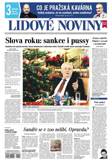 Obálka e-magazínu Lidové noviny 27.12.2014