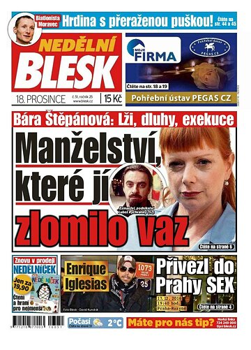 Obálka e-magazínu Nedělní Blesk 18.12.2016