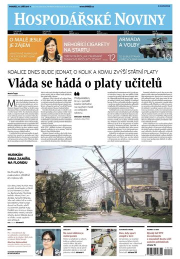 Obálka e-magazínu Hospodářské noviny 175 - 11.9.2017