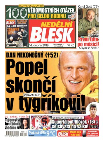 Obálka e-magazínu Nedělní Blesk 14.4.2019