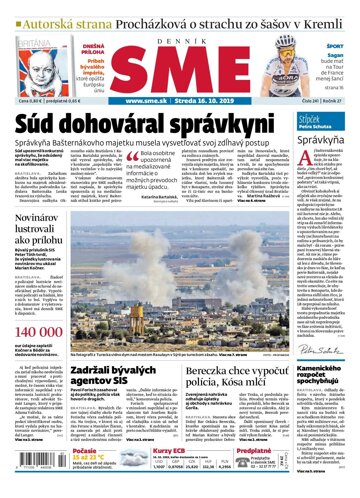 Obálka e-magazínu SME 16.10.2019