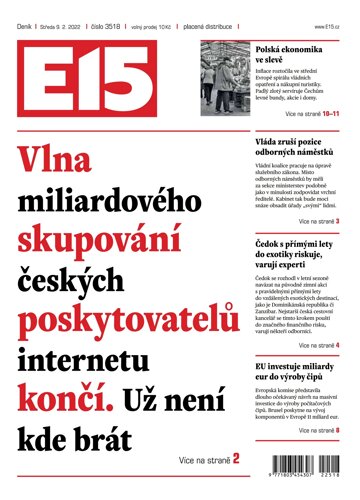 Obálka e-magazínu E15 9.2.2022