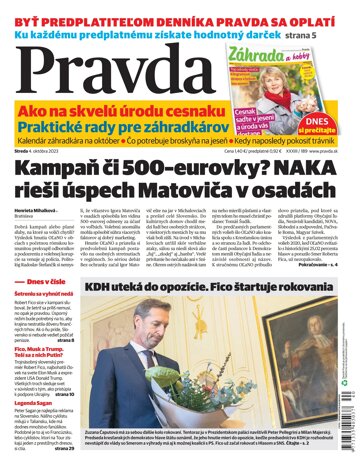 Obálka e-magazínu Pravda 4. 10. 2023