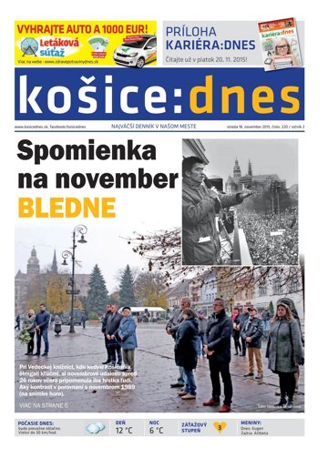 Obálka e-magazínu košice:dnes 18.11.2015