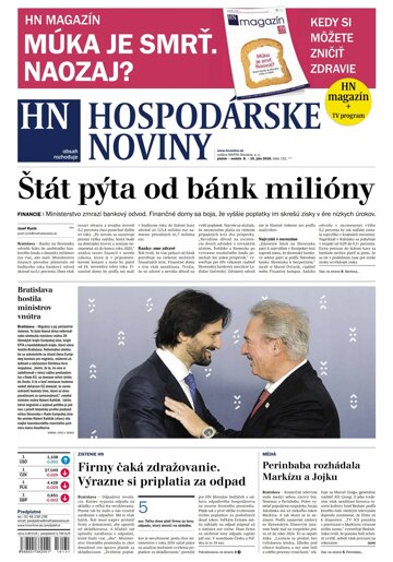 Obálka e-magazínu Hospodárske noviny 08.07.2016