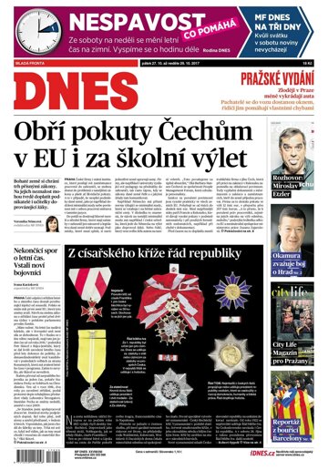 Obálka e-magazínu MF Dnes 27.10.2017