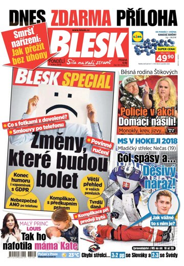 Obálka e-magazínu Blesk 7.5.2018