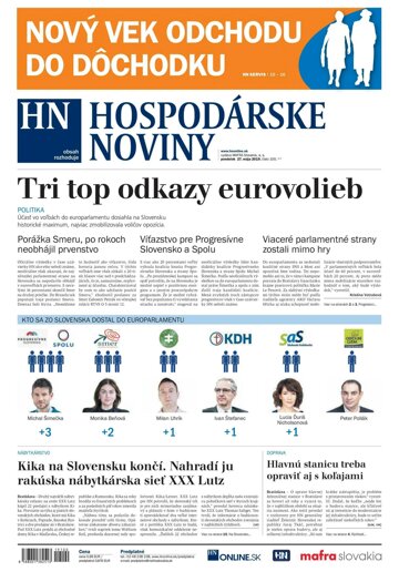 Obálka e-magazínu Hospodárske noviny 27.05.2019